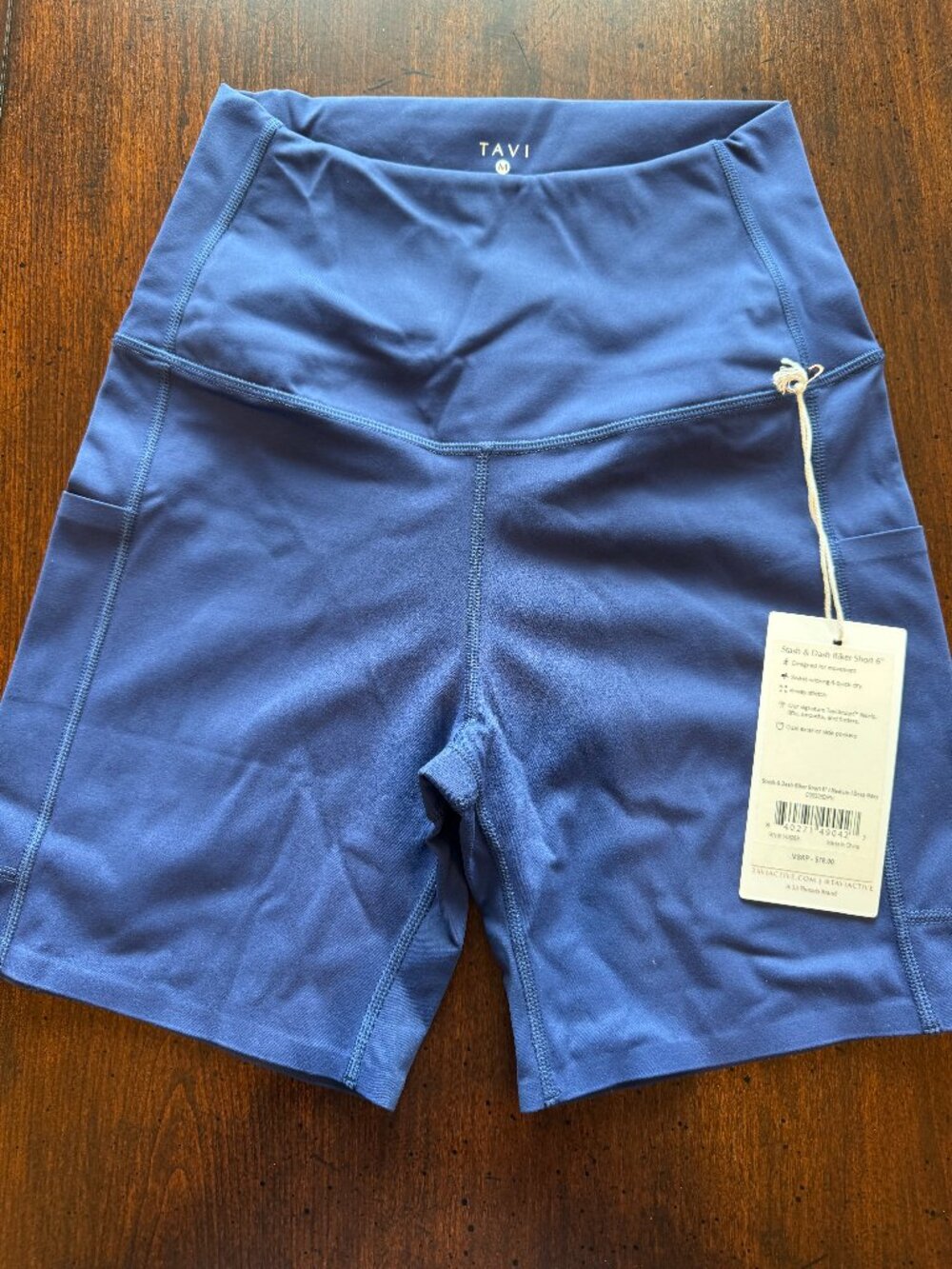 TAVI Navy Blue High-Waisted Biker Shorts – NWT - Picture 3 of 3